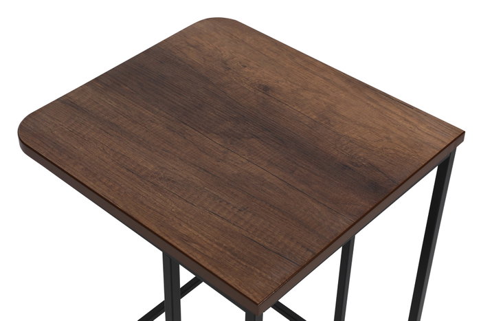 Hanah Home Ce Metal Zigon - 9401 Juego de Mesas Nido (3 Piezas) Nogal y Negro